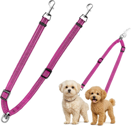 MingXpet Double Dog Leash for Two Dogs, No Pull Dog Leash, 360 degrees Swivel No Tangle for Small Dogs Walking & Training, Shock Absorbing Reflective Bungee, Black - Image 12