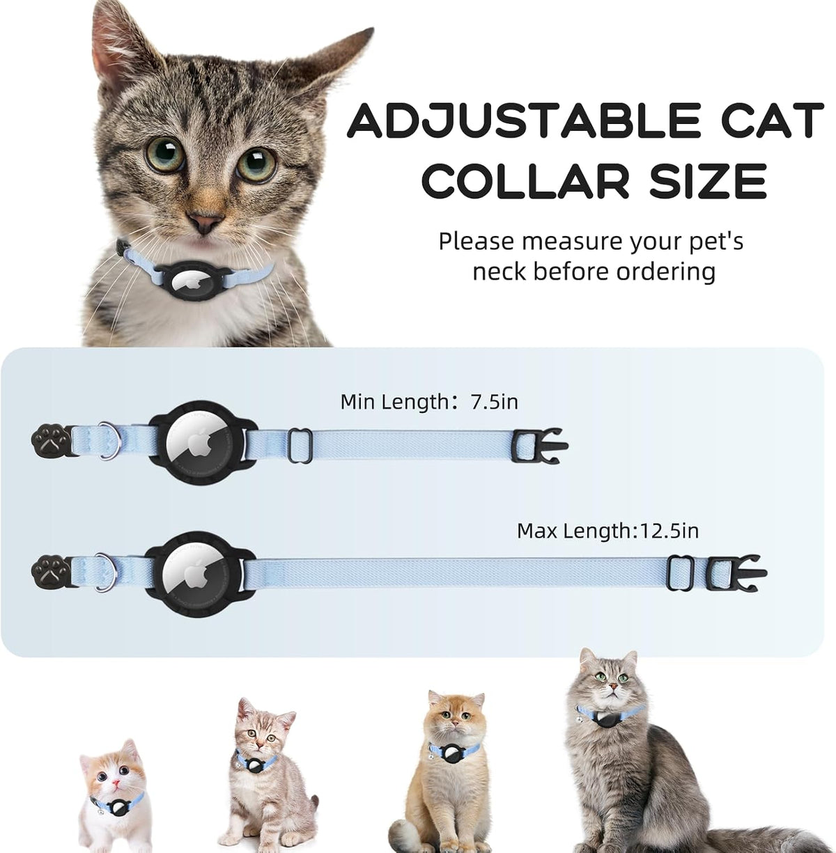 Sucegi kitten collar with integrated tracking slot