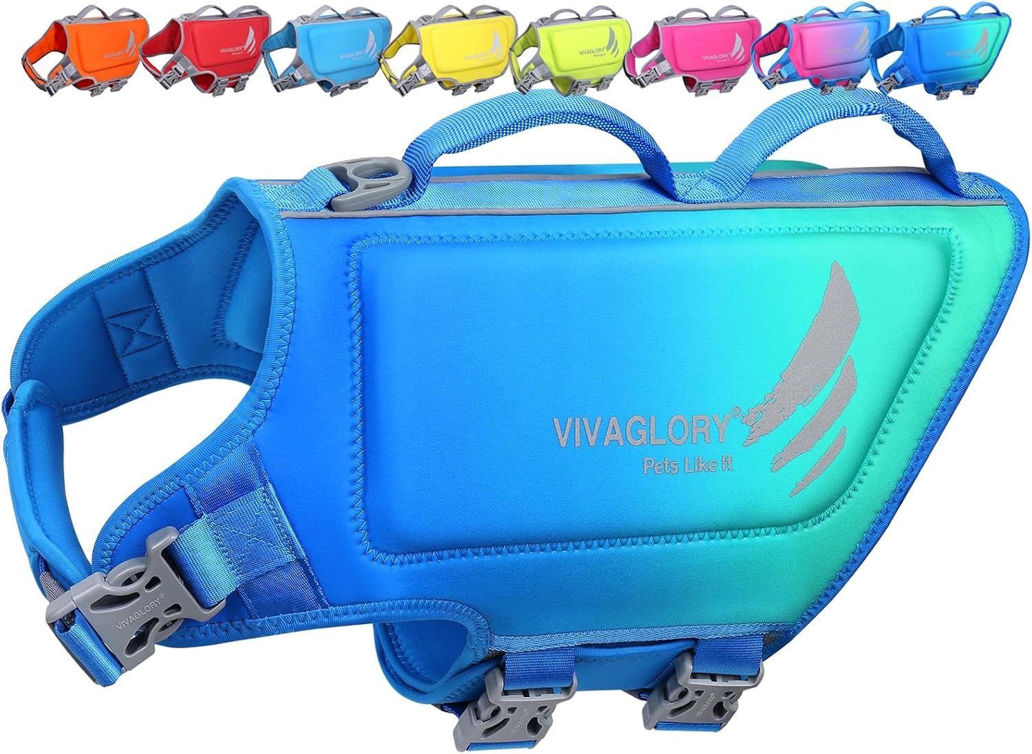VIVAGLORY High Buoyancy Dog Life Vest, Swimming Vest with Handle, Dog Life Jacket for Swimming & Boating, Buoyancy for Puppy Doggy, M, Pink - Image 11