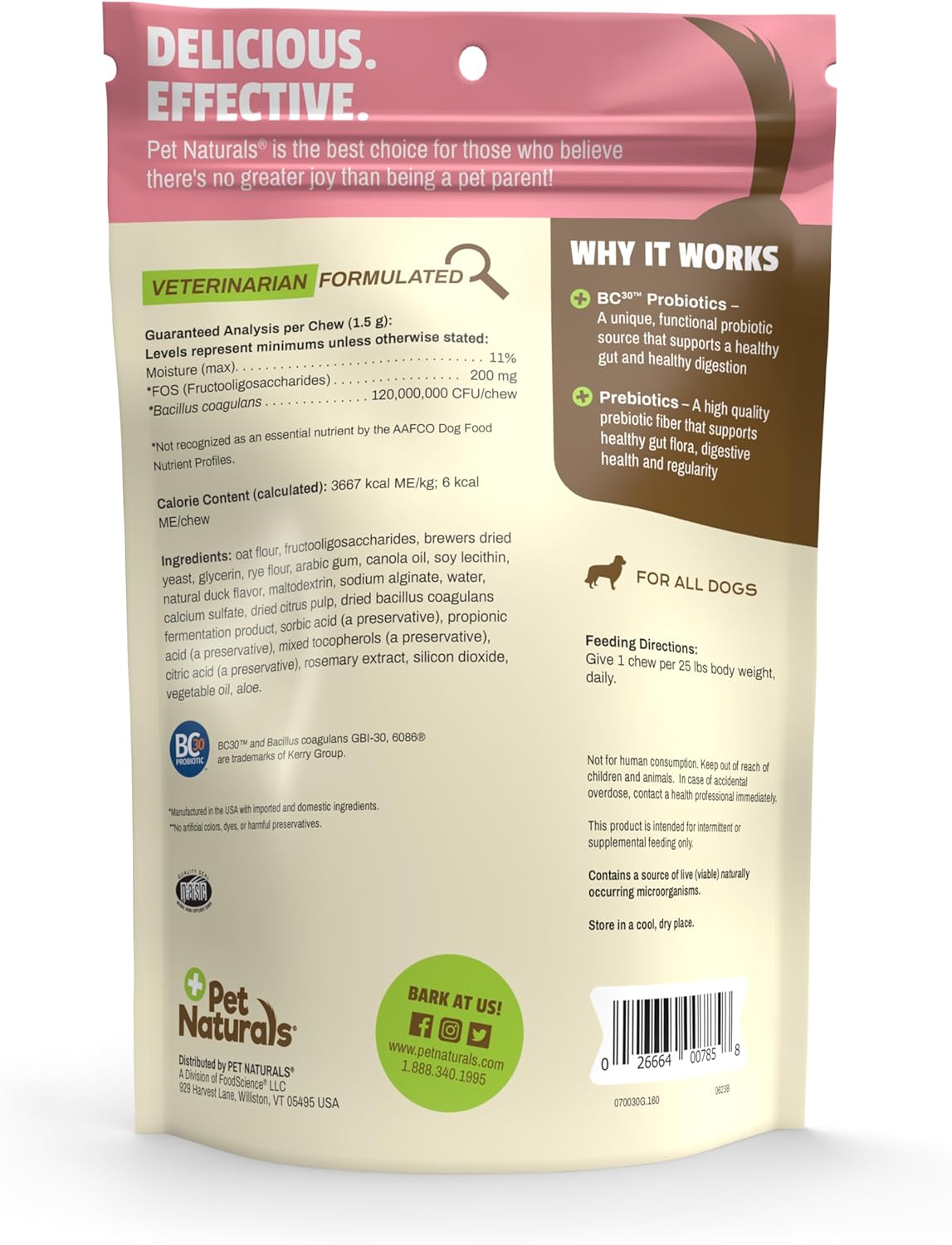 Pet Naturals Daily Probiotic Soft Chews for Dogs, Digestive and Immune Support Supplement, 1 Billion CFU Per Chew, Duck, 160 Count - Image 9