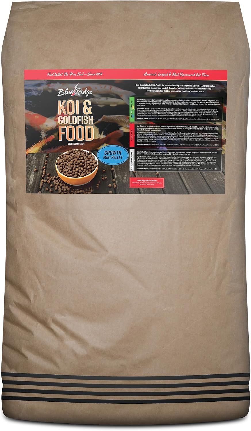 Blue Ridge Koi Fish Food 5lb - Koi Food Mini Growth Formula, Goldfish Food, Premium Fish Food for Ponds, Ponds Fish Food, Floating Pond Pellets - Image 11