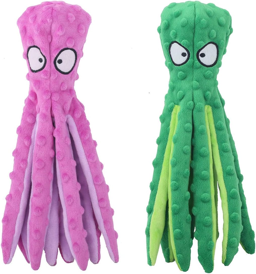 CPYOSN Dog Squeaky Toys Octopus - No Stuffing Crinkle Plush Toys for Puppy Teething, Durable Interactive Chew Toys for Small, Medium and Large Dogs Training and Reduce Boredom, 2 Pack - Image 9
