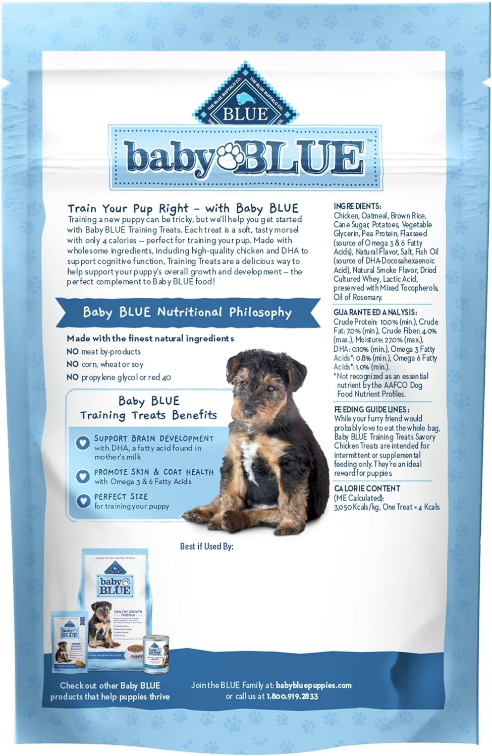 Blue Buffalo soft chicken dog treats for puppy reward sessions