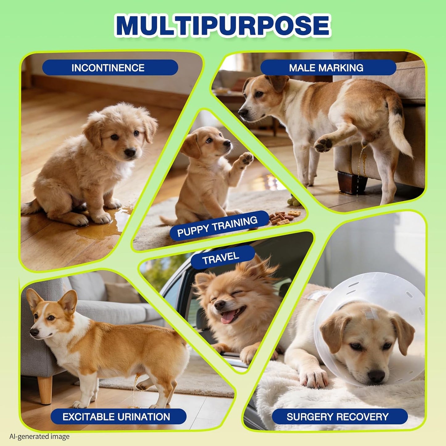 Dono Dog Diapers Male, Disposable Male Dog Wraps 60ct, Super Absorbent Doggie Diapers with Wetness Indicator, Leak-Proof Belly Band, Puppy Pampers for Excitable Urination, Incontinence, Small - Image 9