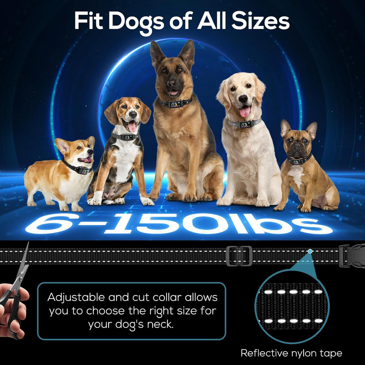 Close up of Keoge smart bark collar waterproof casing