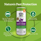 Natural Care Flea And Tick Carpet Powder active ingredients label