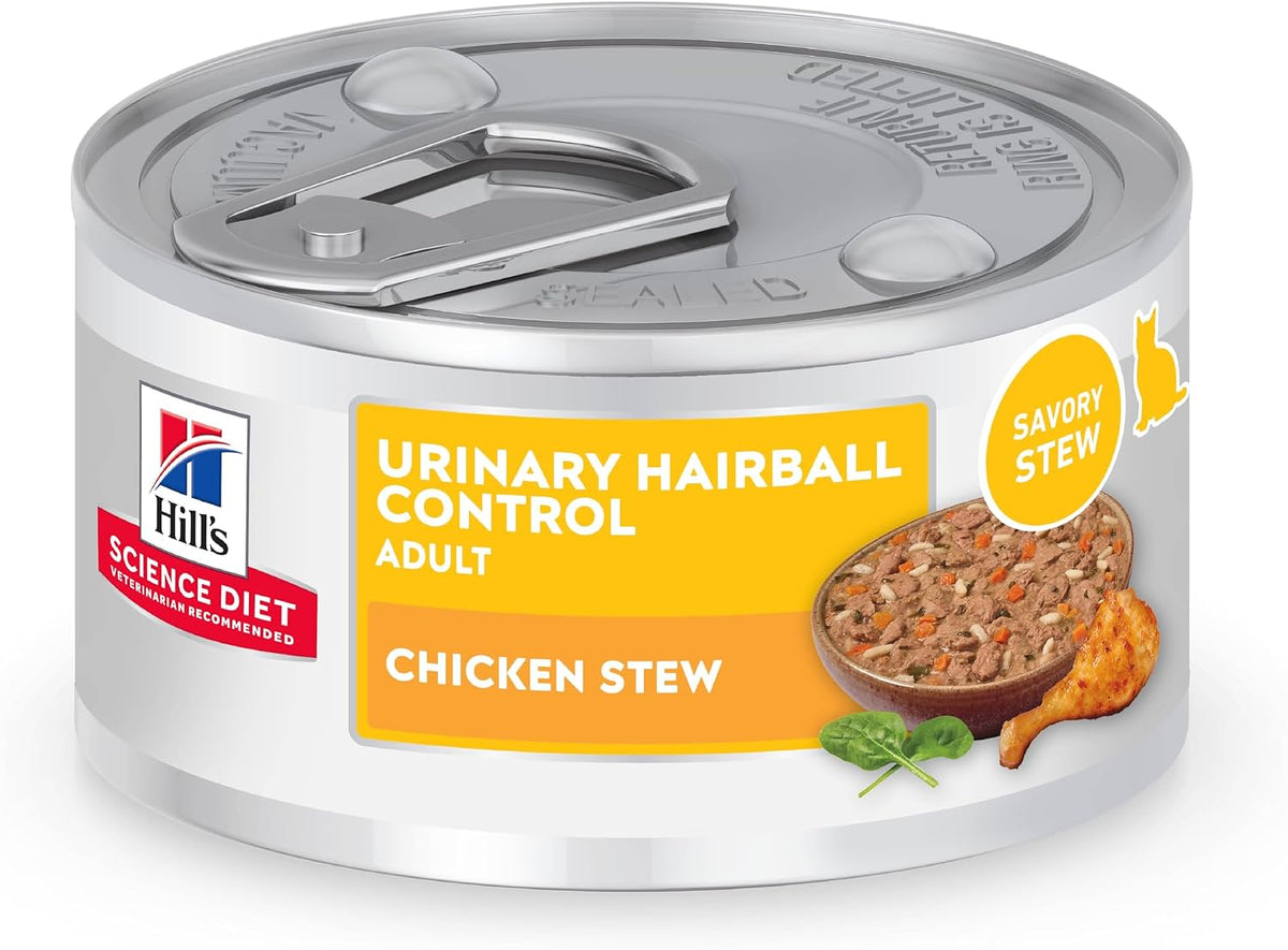 Hill's Science Diet Adult Urinary & Hairball Control Wet Cat Food, Chicken Minced, 2.9 oz. Cans, 12-Pack - Image 12