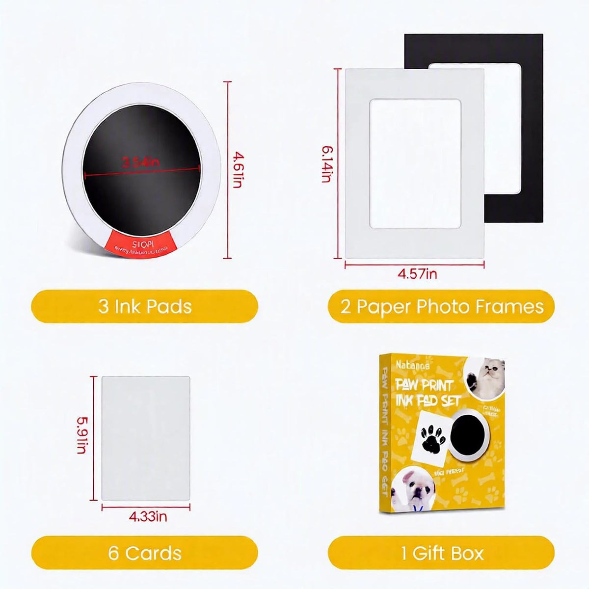 Nabance Inkless Paw Print Kit for Dogs, Cats, Pet Paw & Nose Print, 3 Pack - Image 4