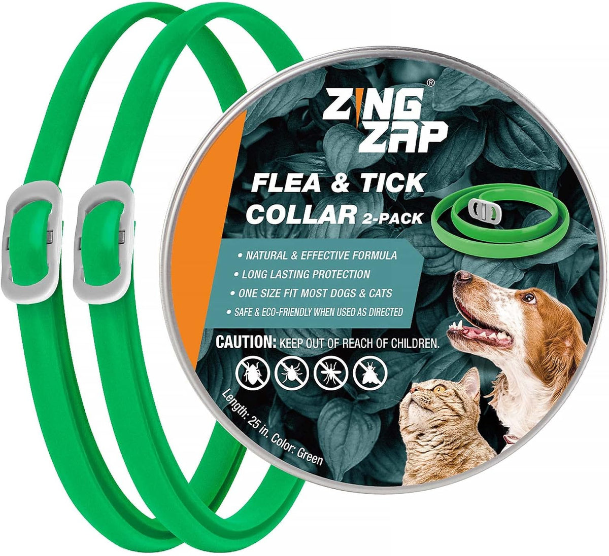ZingZap Flea & Tick Collar 2-Pack Pink, Protects from Biting Insects, Adjustable Fits Both Dogs & Cats, Built-in Plant Based Formula, Slow-Release Lasting Protection, Waterproof - Image 9
