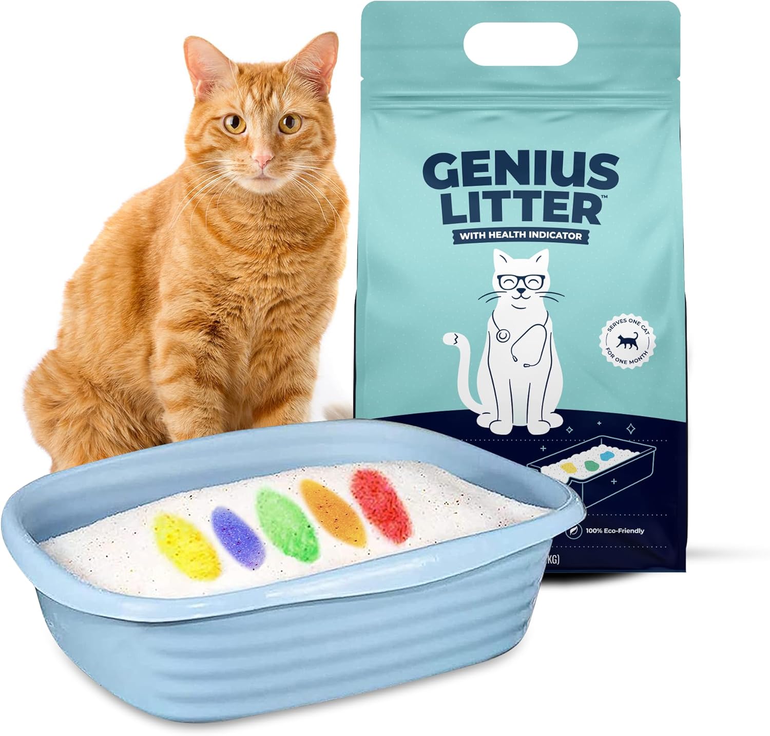 Genius Litter health monitoring cat litter 6 pound bag front view