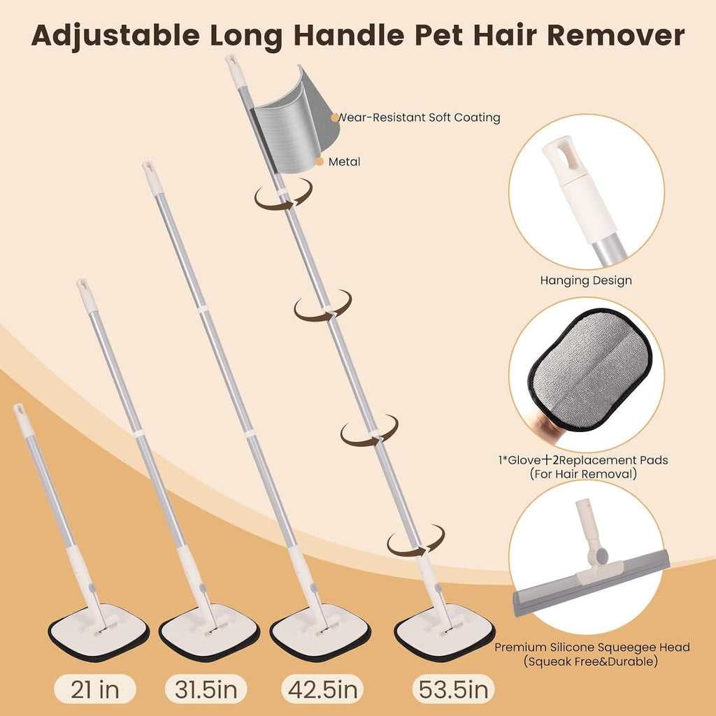 Rust proof adjustable pole assembly for carpet rake brush