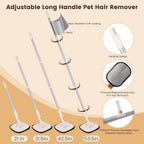 Rust proof adjustable pole assembly for carpet rake brush