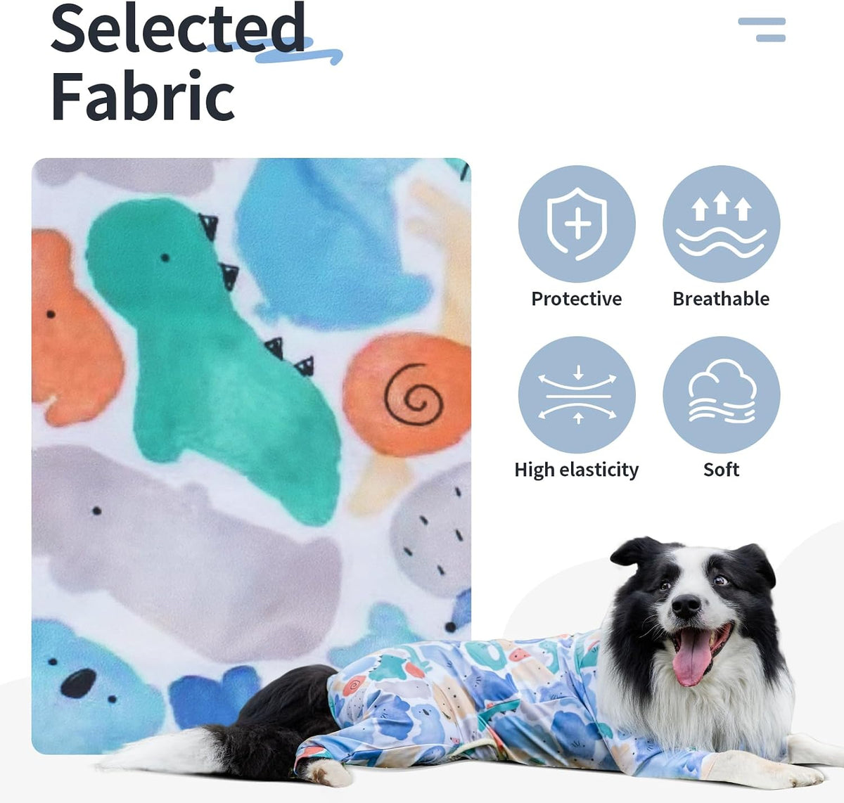 ExploreU dog recovery suit for surgery side profile