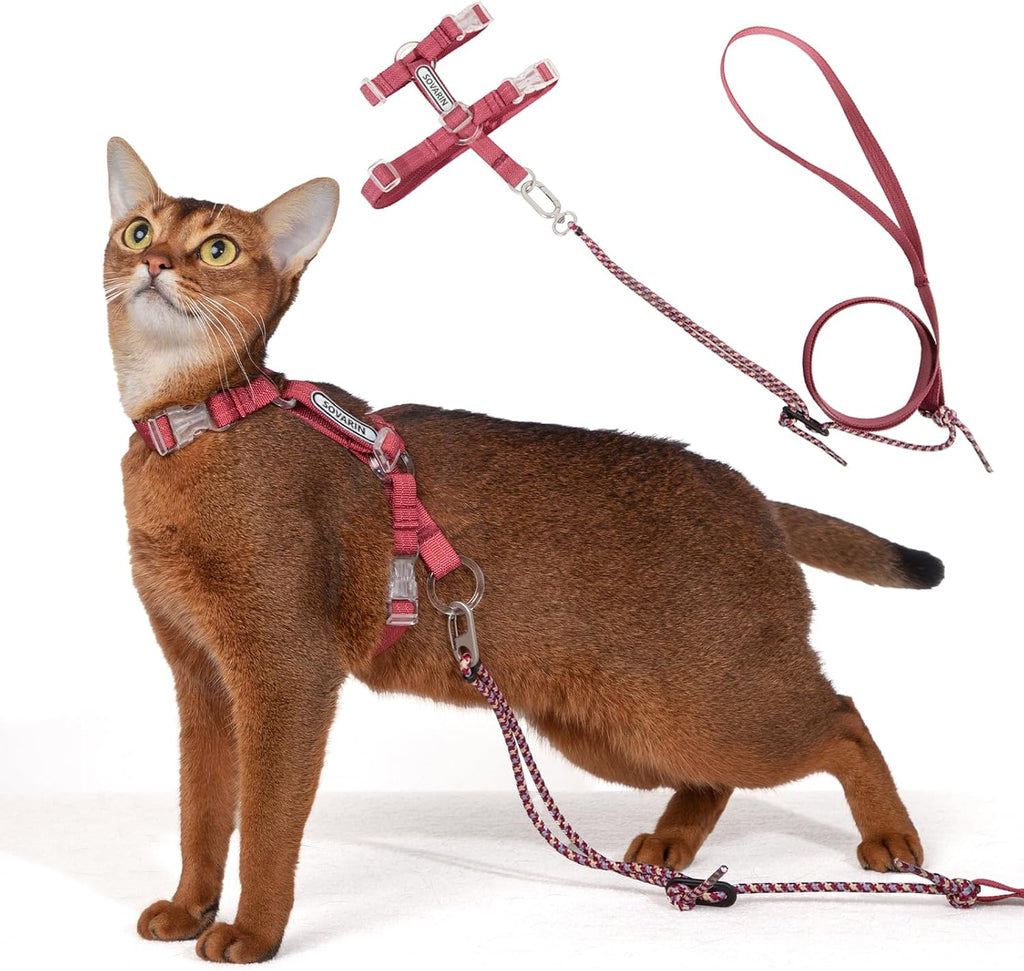 Cat Harness and Leash Set - Green Lightweight Soft Kitten Harness Escape Proof, Adjustable Travel Pet Harness for WalkingEasy Control Comfortable Outdoor (Green, One Size Fits All) - Image 9