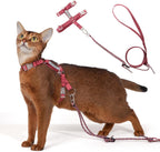Cat Harness and Leash Set - Green Lightweight Soft Kitten Harness Escape Proof, Adjustable Travel Pet Harness for WalkingEasy Control Comfortable Outdoor (Green, One Size Fits All) - Image 9