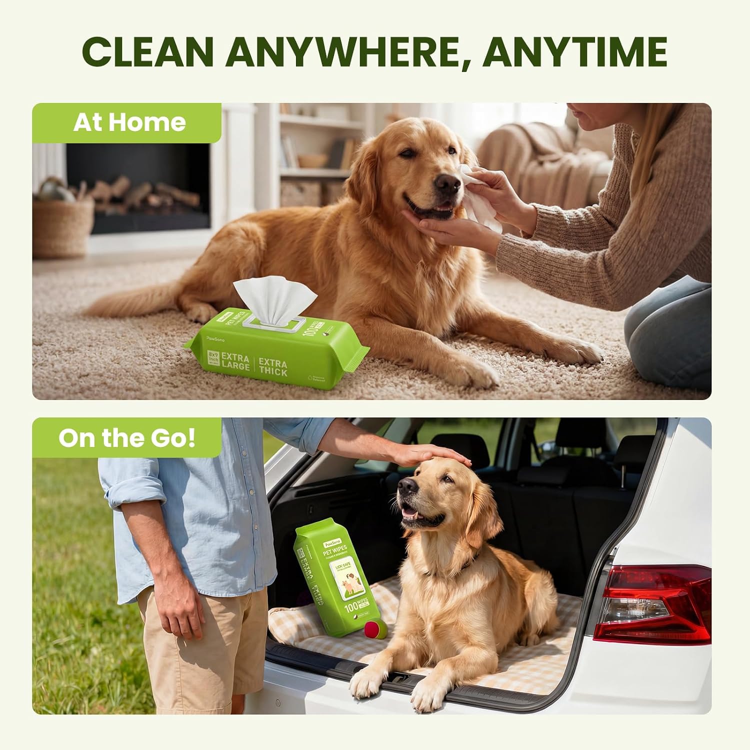Hypoallergenic Pet Wipes for Dogs, Cats & Small Animals - Quick Clean & Deodorize Paws, Butt, Eyes, Face & Fur | Daily Grooming Wipes | Extra Large & Thick | Coconut Scented, 400 Count - Image 9