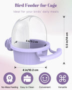 Side profile of semi enclosed bird cage feeder
