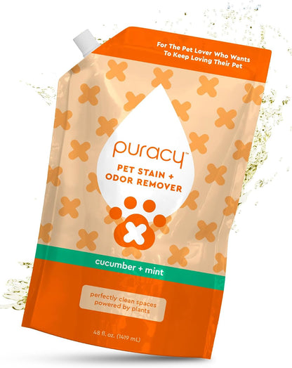 Puracy Pet Stain and Odor Remover - Enzyme Cleaner for Dog & Cat Urine and Poop on Carpet, Professional Pet Carpet Stain Remover, Cucumber & Mint, 25oz - Image 9