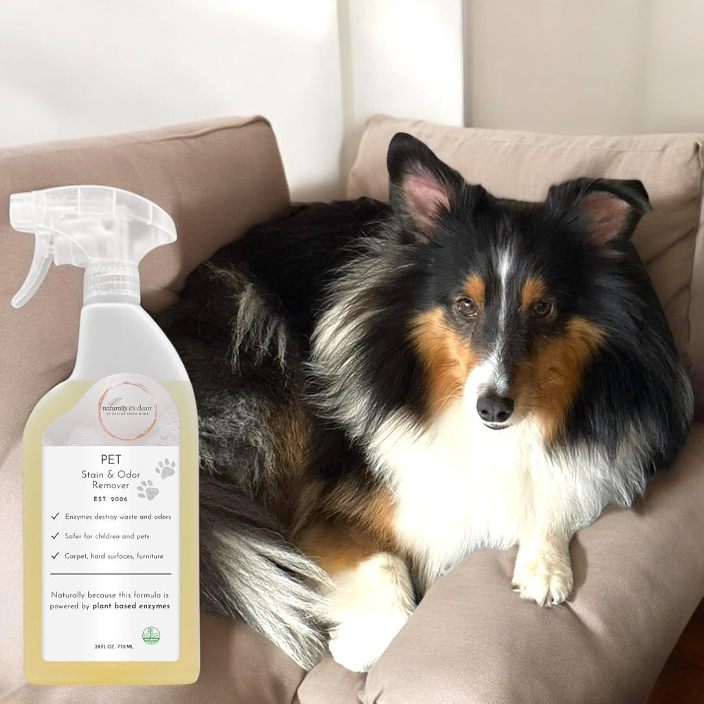 Naturally It's Clean biodegradable pet odor remover label close up