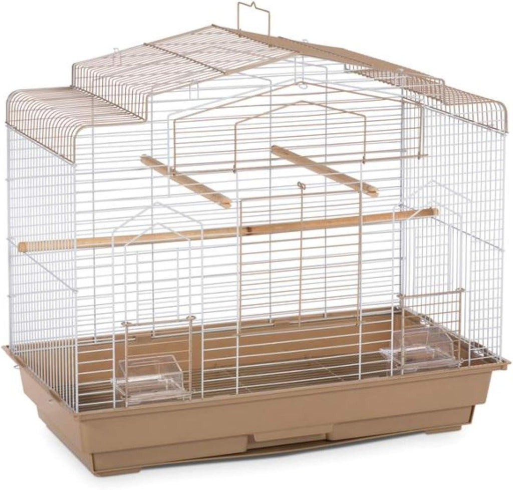 Prevue Pet Products Barn Style Bird Cage - Brown & White - Image 1
