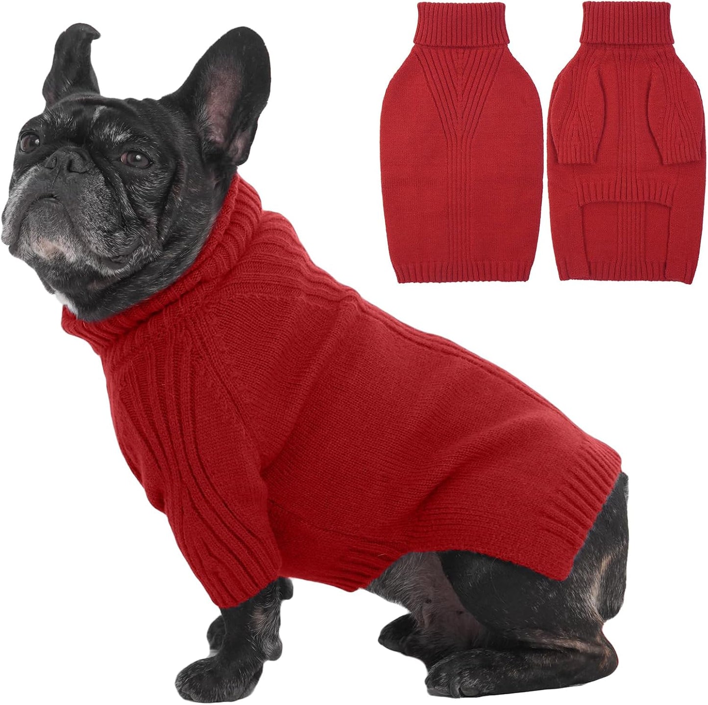 IECOii XXL Dog Sweater,Thermal Knit Big Dog Sweater Christmas,Pet Turtleneck Doggy Sweatshirt for Extra Large Dogs Boy Girl,Stretchy Large Dogs Cold Weather Outfit Pitbull Clothes,(Green XXL) - Image 11