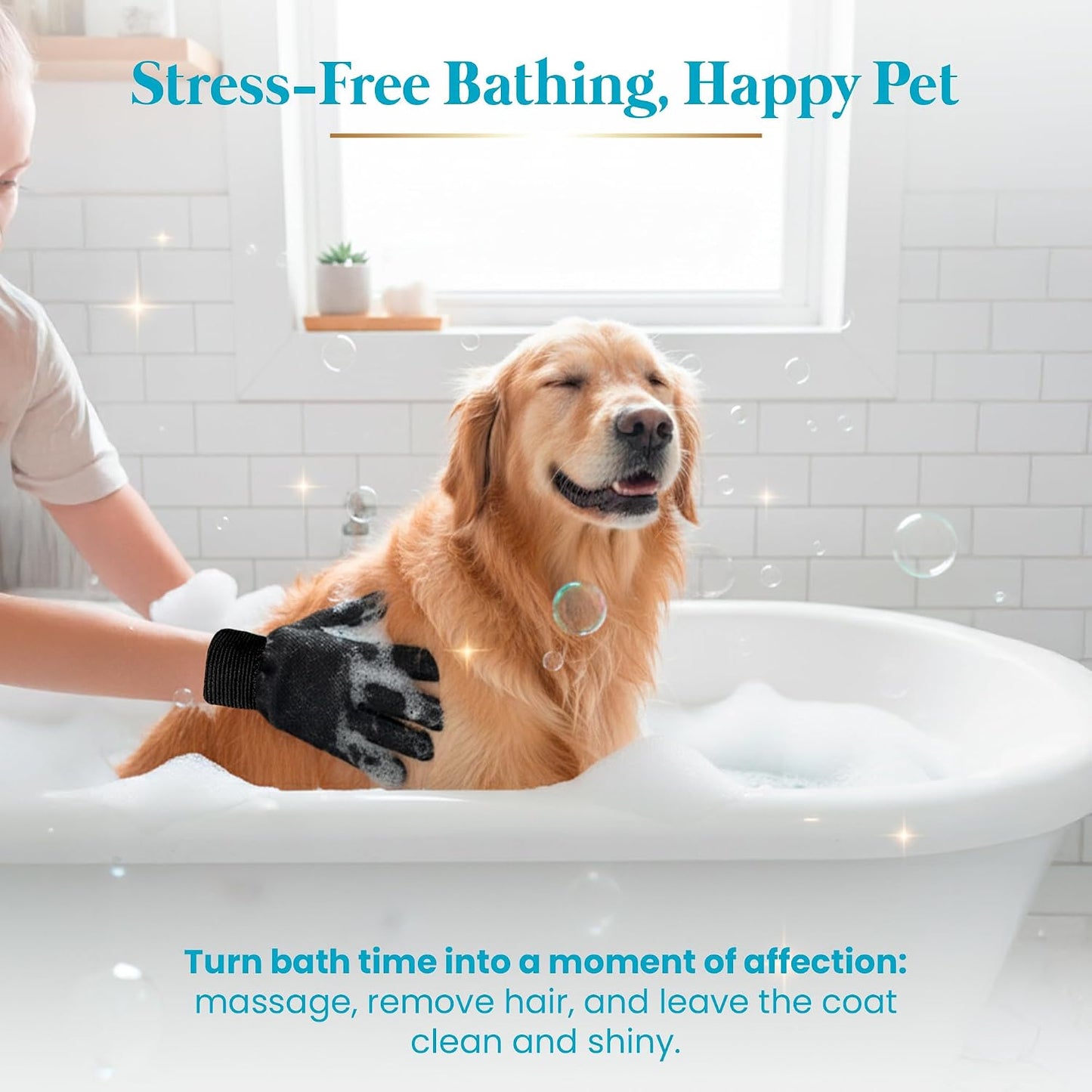 Reusable electrostatic fur removal mitt clearing pet hair from car seats