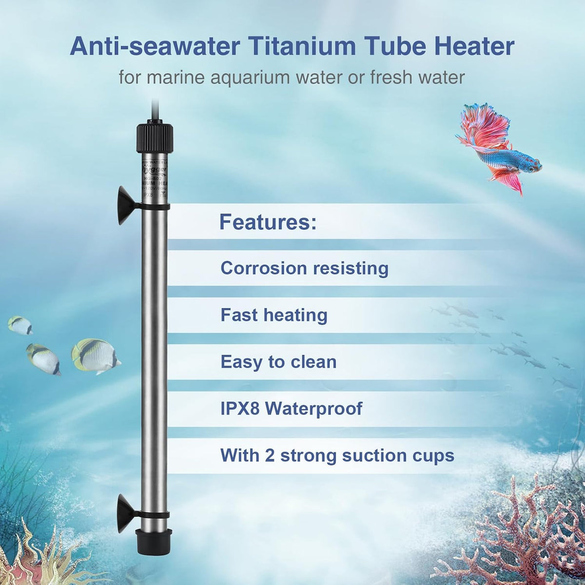 Hygger aquarium heater external IC thermostat digital LED display screen.