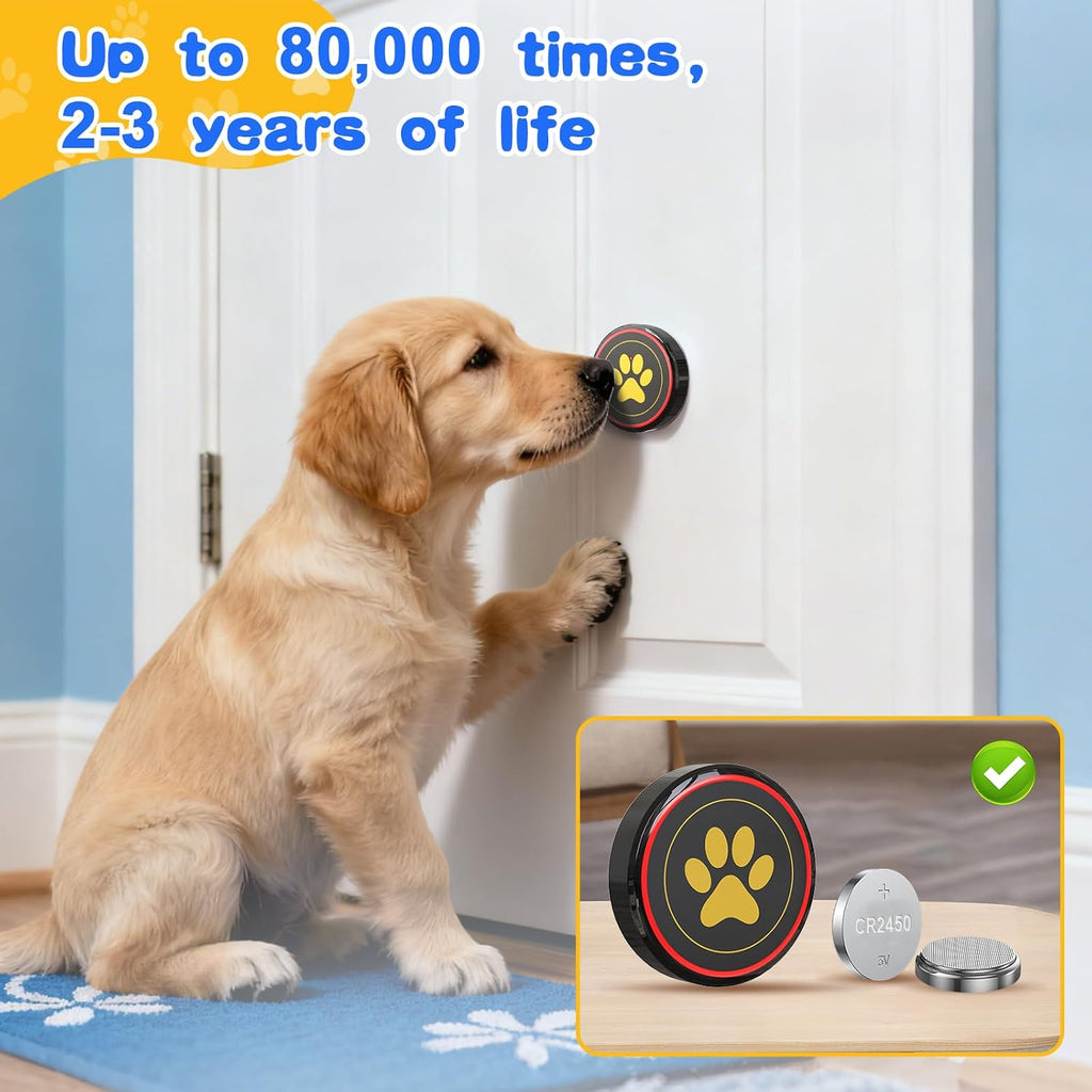 ChunHee Dog Bells for Door, Wireless Dog Doorbell for Potty Training, Dog Bells to Go Outside, Dog Potty Bell with Waterproof Button, 55 Chimes & Adjustable Volume - Image 6