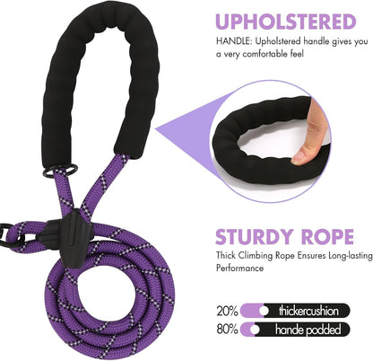 BAOBOTE reflective double dog leash nighttime safety view