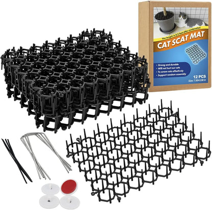 Ley's 12 pack cat deterrent mat front view with spikes