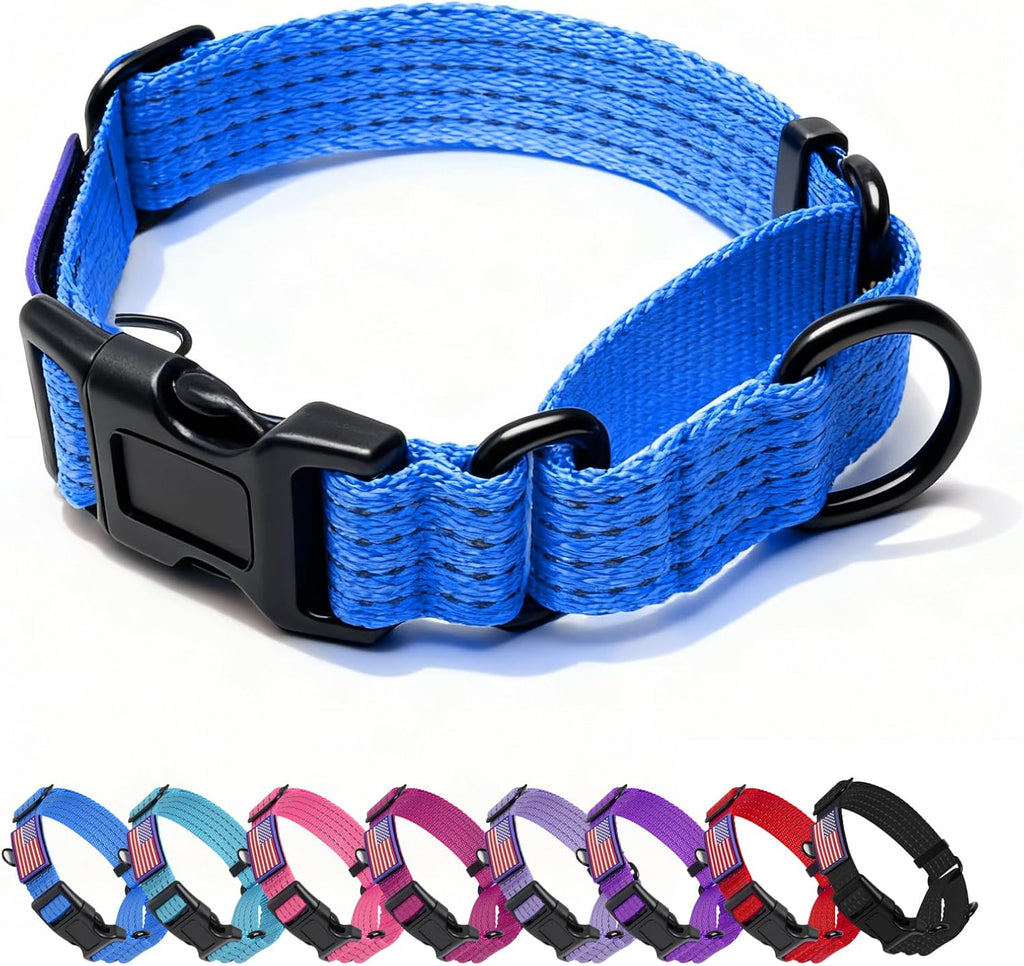 Martingale Dog Collar, Reflective No Pull Training Collar with Quick Release Buckle & USA Flag, Heavy-Duty Nylon, Adjustable for Small Medium Large Dogs (L,Red with Flag - Image 15