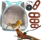 Bearded Dragon Backpack Carrier,Reptile Portable Backpack Carrier with Small Backpack Harness Leash Set,Space Capsule Clear Bubble Window Travel Backpack for Lizard Travel,Guinea Pig,Rabbit - Image 11
