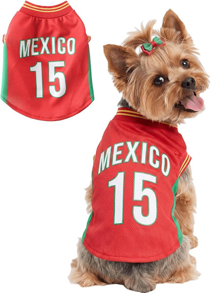 Pet Dog Jersey Costume, Summer Cooling Mesh Fabric, Soccer Sportswear Team Jersey, Lightweight Football Casual Clothes for Small Dogs, Argentina, Large - Image 11