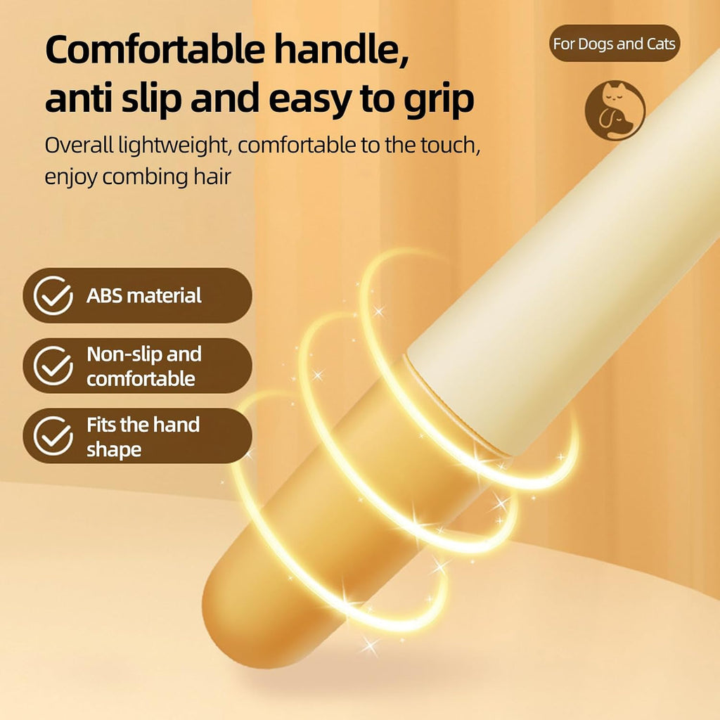 Set Pet yellow grooming tool held in hand for pet massage
