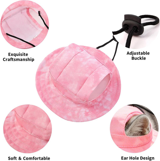 Side profile of Sdfvsdg dog sun hat with adjustable strap