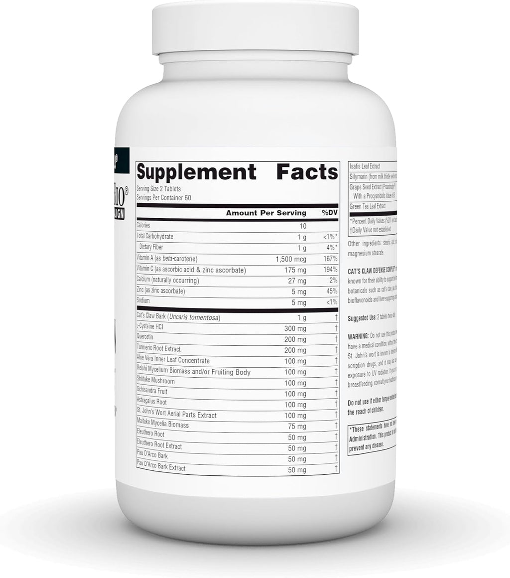 Side view of Source Naturals Cat's Claw Defense Complex bottle