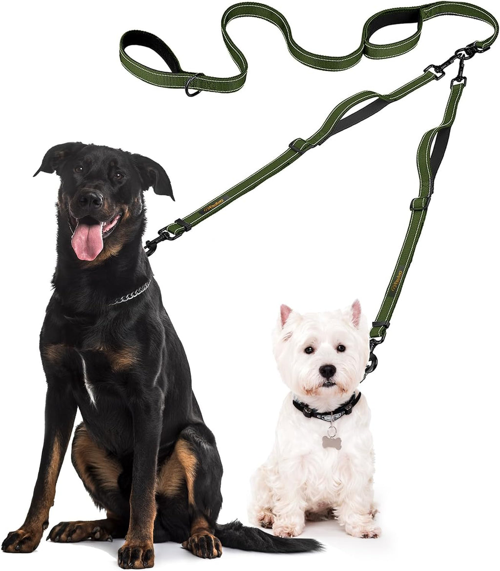 Double Dog Leash - Adjustable Length Long Leash for Dog Training - Dual Reflective Dog Leash with Non-Tangle Design - Heavy Duty Nylon and Metal Buckles - Ideal - Image 11