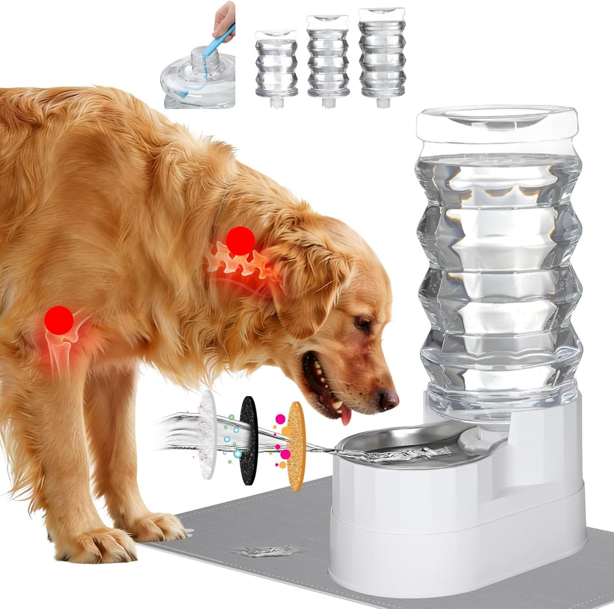 RIZZARI 8L Stainless Steel Gravity Pet Water Dispenser - Auto-Refill | No Electricity Needed,Wide-Mouth Cleaning,Triple Filtration,BPA-Free Materials,Visible Water Level - Image 15