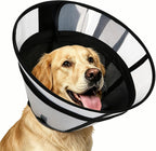 Supet upgraded dog cone collar front view black