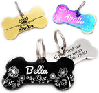 Personalized Dog Tags and Cat Tags, Stainless Steel Pet ID Tags, Collar Charm Engraved on Both Sides, up to 4 Lines of Custom Text, Various Patterns and Colors Options (Butterfly) - Image 14