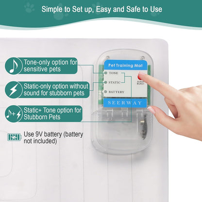 Seerway pet training mat placed on a kitchen countertop