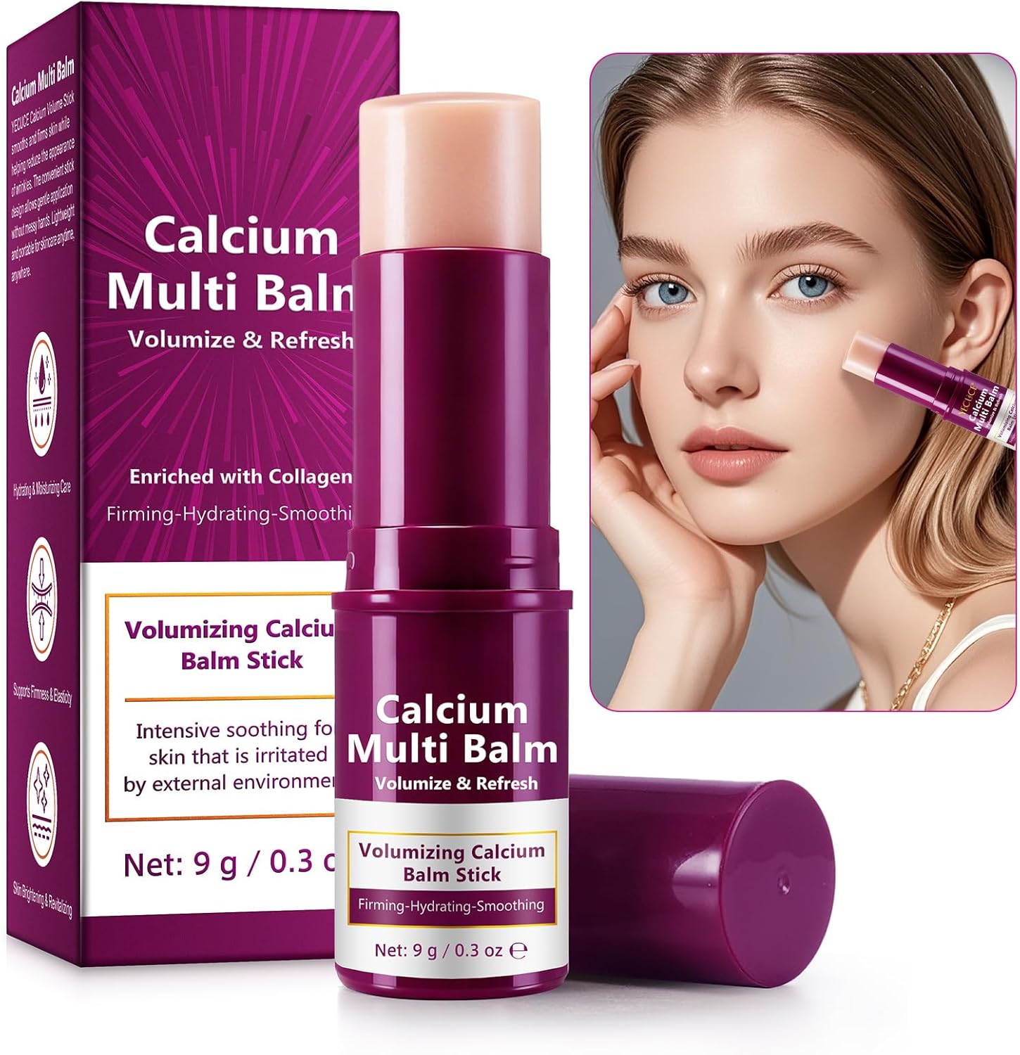 USBSREGARDS Calcium Multi Balm Stick front view authentic USA imported anti wrinkle skincare packaging