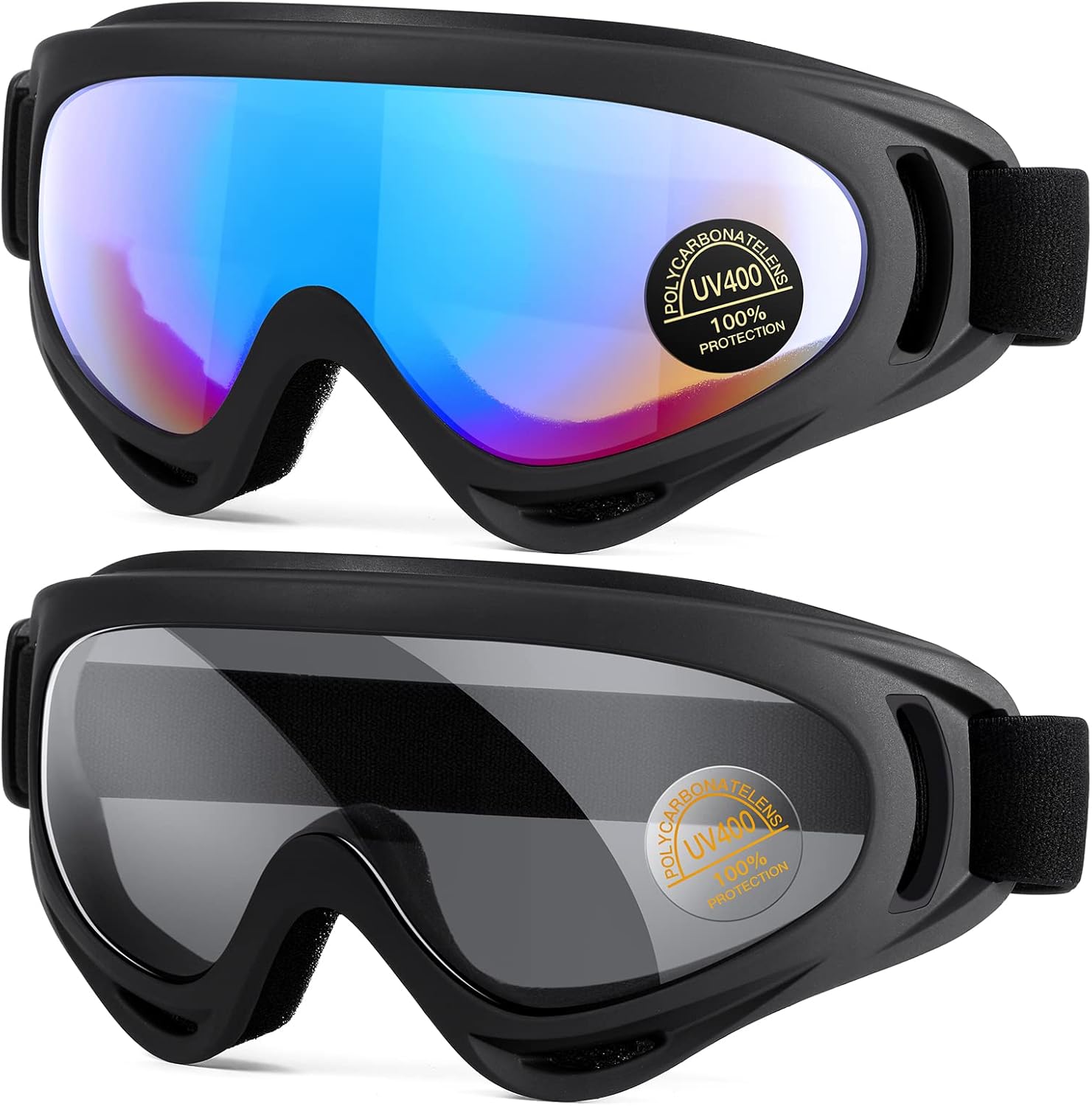 MAMBAOUT 2-Pack Snow Ski Goggles, Snowboard Goggles for Men, Women, Youth, Kids, Boys or Girls - Image 15