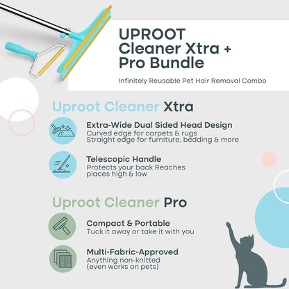 Uproot Clean bundle for car upholstery hair removal