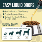 Wagsology yeast infection relief liquid being added to canine food