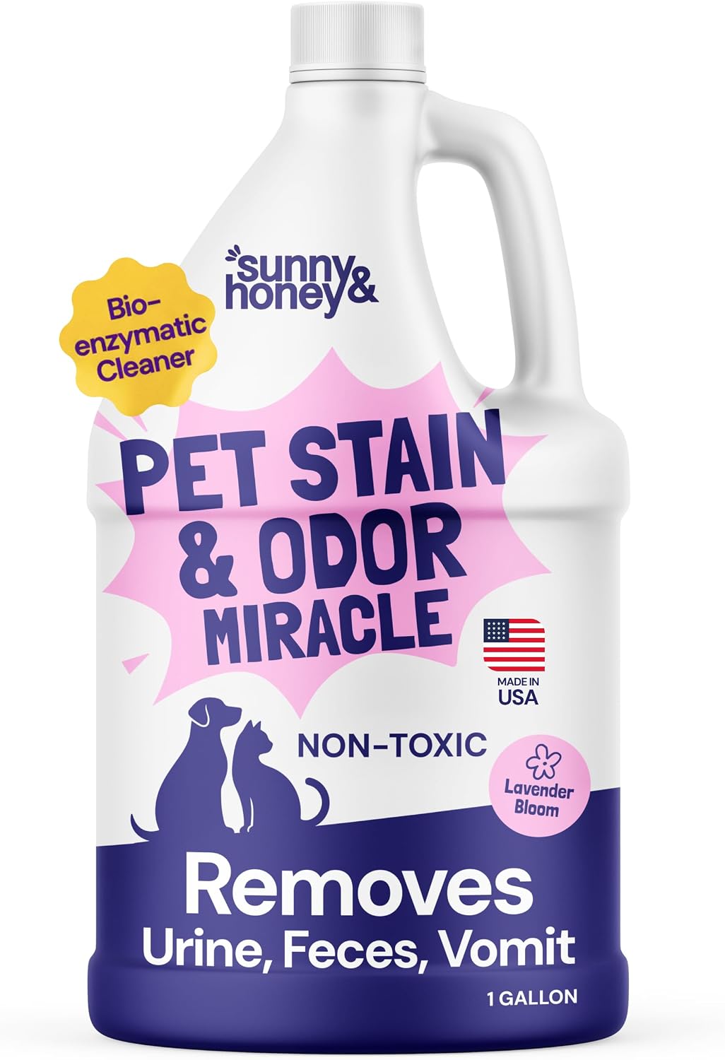 Sunny & Honey Pet Stain and Odor Remover - Enzyme Cleaner for Dog Urine and Poop on Carpets and Furniture - Strong Pet Carpet Cleaner Spray (32fl oz Mint) - Image 14