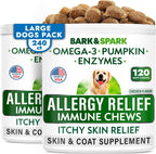 BARK&SPARK Dog Allergy Relief Soft Chews for Skin Health & Seasonal Allergies - Anti-Itch Supplement w/Omega-3, Quercetin & Bromelain Immune Treats for Dry Skin & Hot Spots - Chicken - 120ct - Image 12