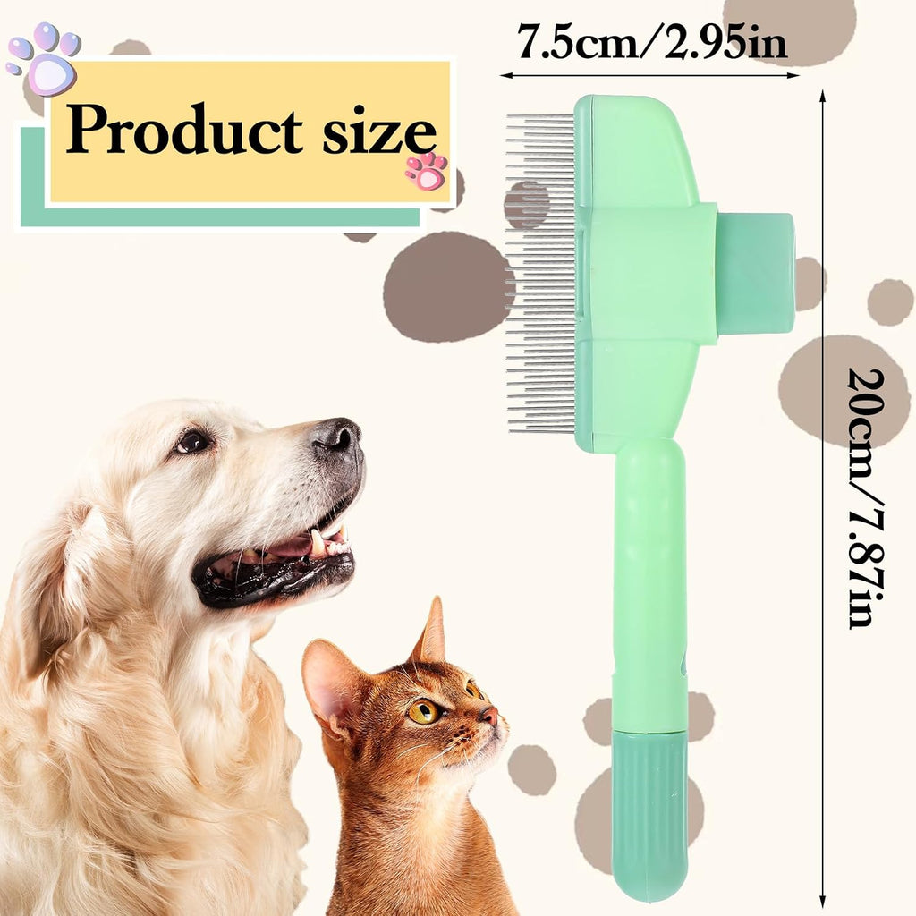 Holyenten self cleaning pet hair removal brush green and yellow pack
