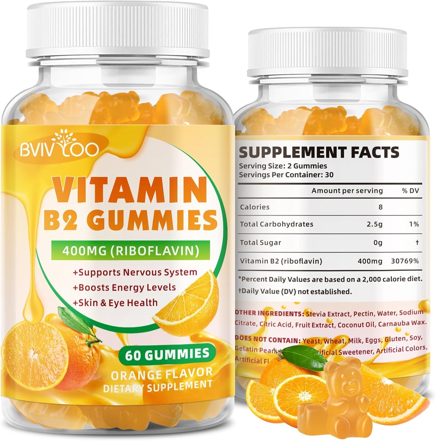 Safgumjel Vitamin B2 Riboflavin 400mg Gummies front view bottle for migraine relief