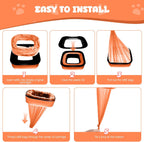 Zquilabon orange heavy duty leak proof cat waste disposal bags close up.